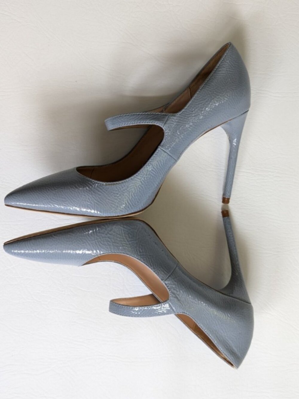 Zara Woman Pale Blue Patent Mary Jane Heels 7.5 - Picture 4 of 9